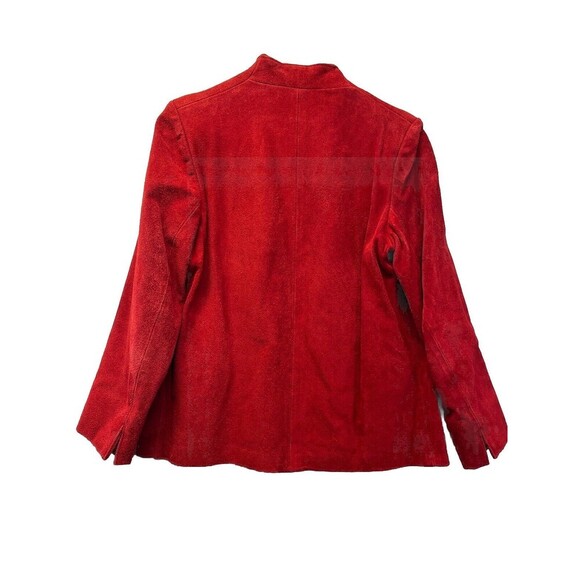 Vintage Carla New York Genuine Red Leather Suede Jacket Blazer Women's Size 10 - Picture 4 of 4